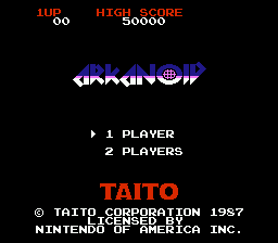 Arkanoid title screenshot