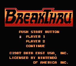 BreakThru title screenshot