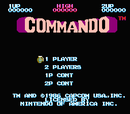 Commando title screenshot