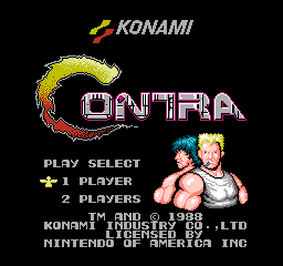 Contra title screenshot