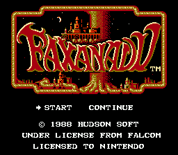 Faxanadu title screenshot