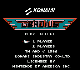 Gradius title screenshot