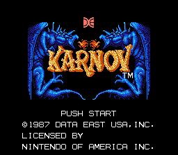 Karnov title screenshot