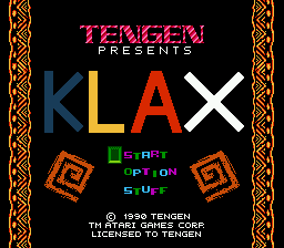 Klax title screenshot
