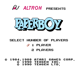 Paperboy title screenshot