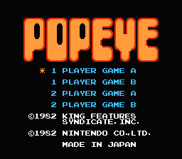Popeye title screenshot
