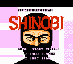 Shinobi title screenshot