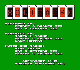Solitaire title screenshot