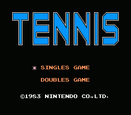 Tennis title screenshot